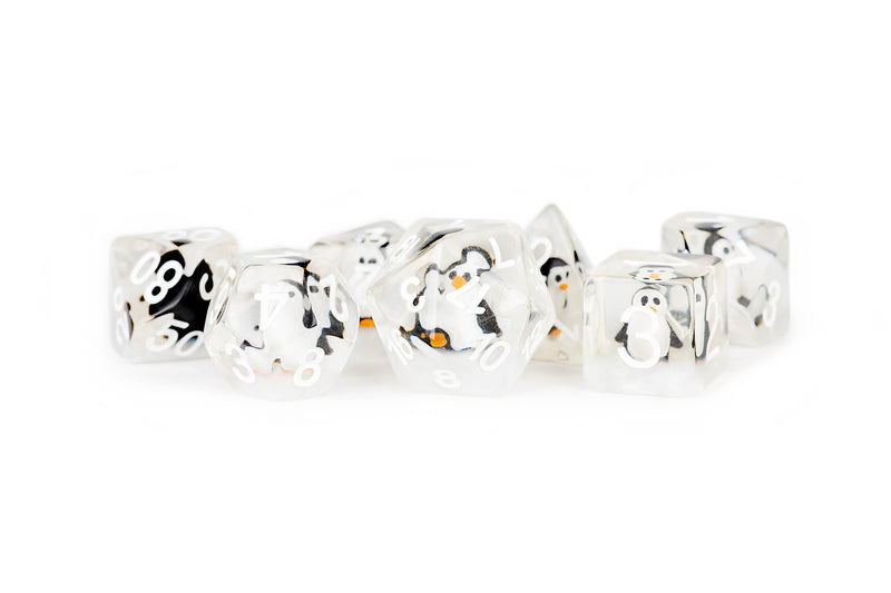 NEW 13 Inclusion Dice Resin: Penguin, Koala, Dinosaur: Rainbow Frost