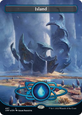 Island (487) (Borderless) (Galaxy Foil) [UNF - 487]