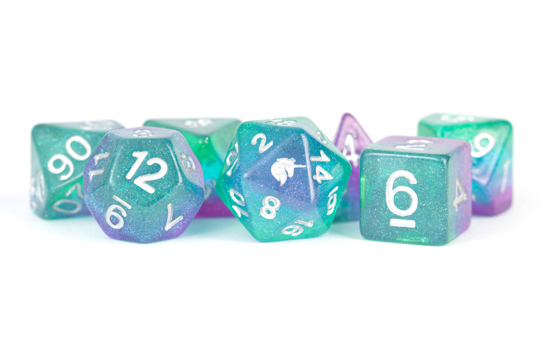 FUN! Unicorn Resin Polyhedral Dice Set Asst (20 Options): Rogue Rage