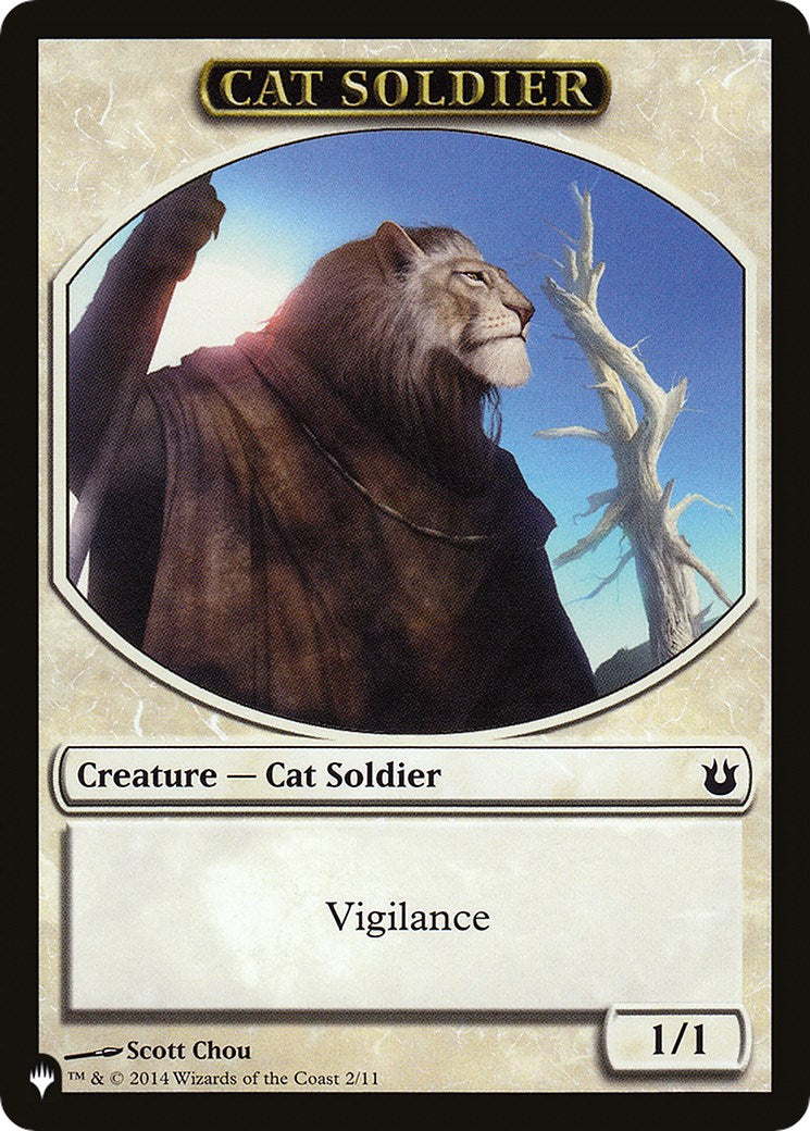 Cat Soldier // Warrior Double-Sided Token