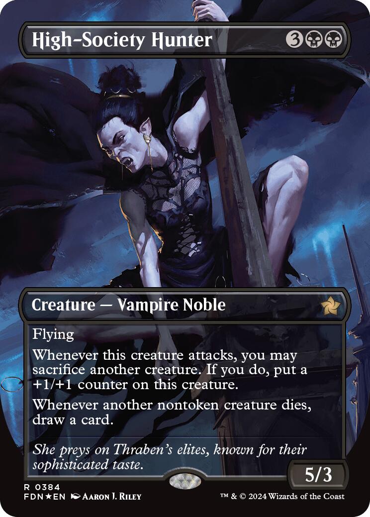 High-Society Hunter (Borderless) (Mana Foil) [FDN - 384]