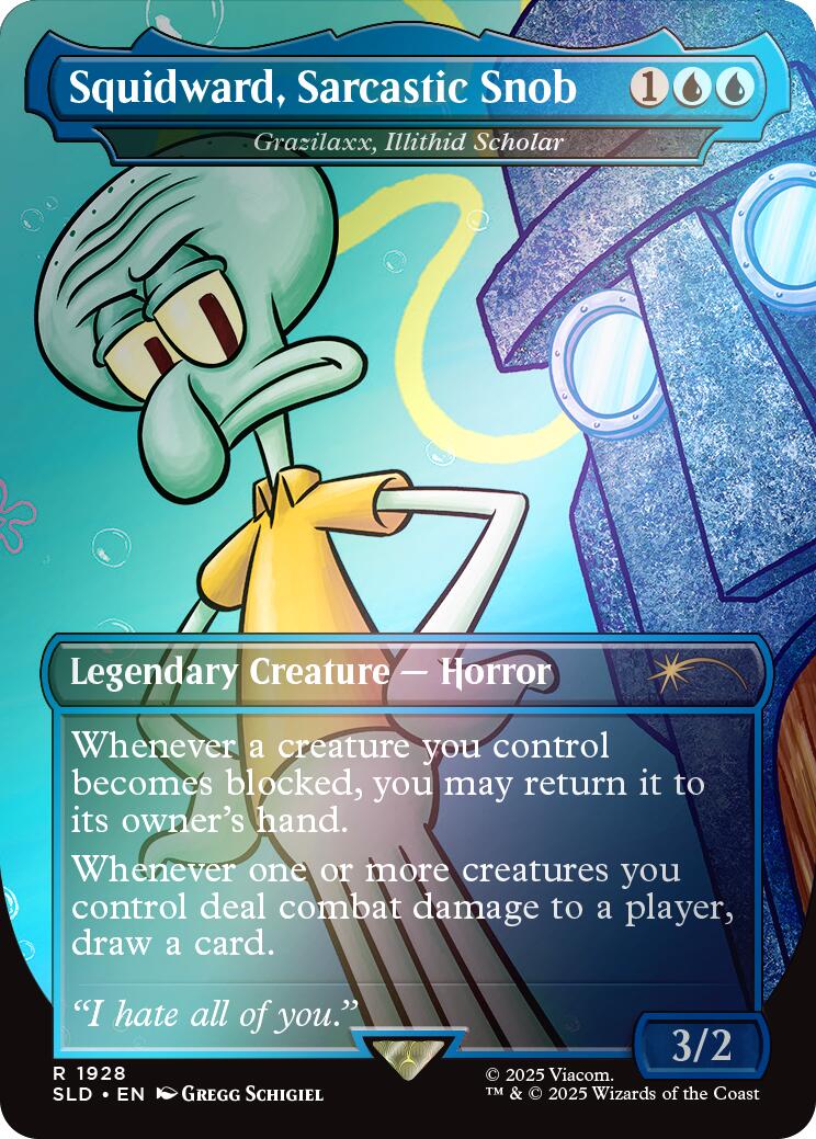 Squidward, Sarcastic Snob - Grazilaxx, Illithid Scholar (Rainbow Foil) [SLD - 1928]