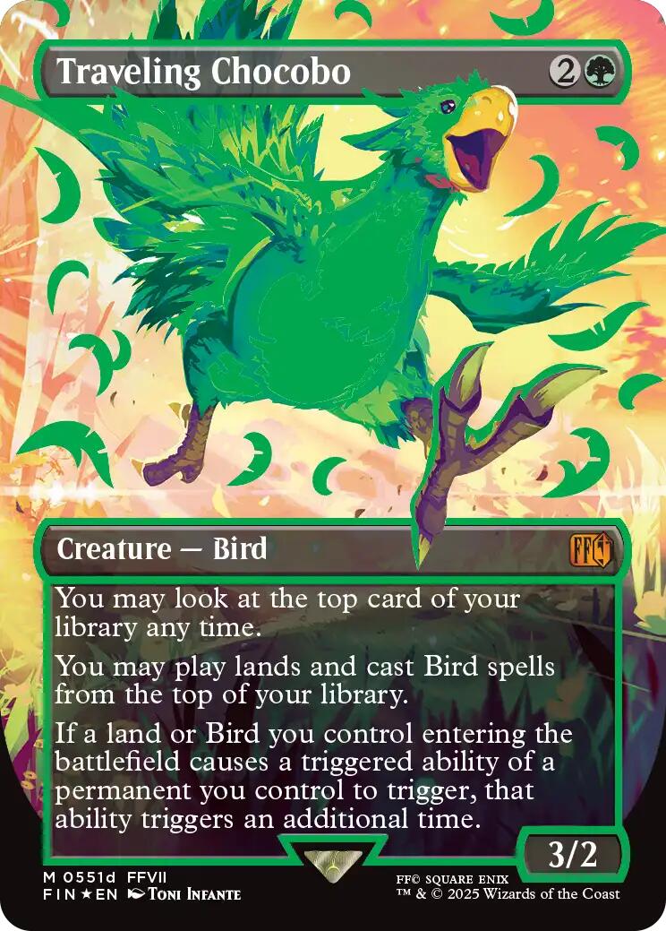 Traveling Chocobo (Borderless) (Neon Ink Green) [FIN - 551d]