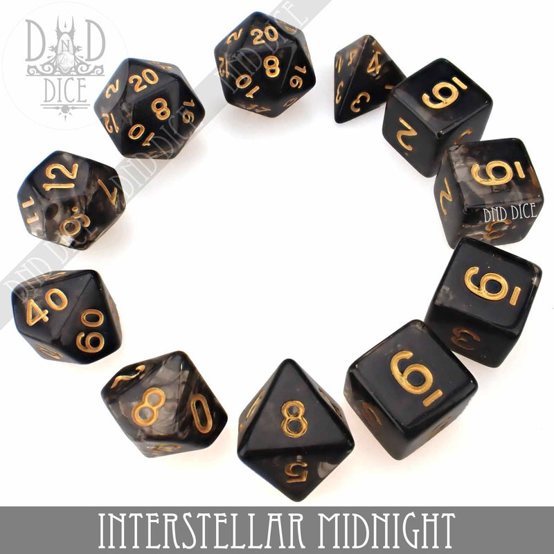 Interstellar Midnight 7 or 11: 7 Dice Set
