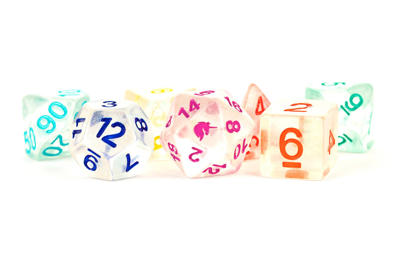 FUN! Unicorn Resin Polyhedral Dice Set Asst (20 Options): Cosmic Carnival