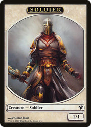 Emblem - Elspeth, Knight-Errant // Soldier Double-Sided Token (Back)