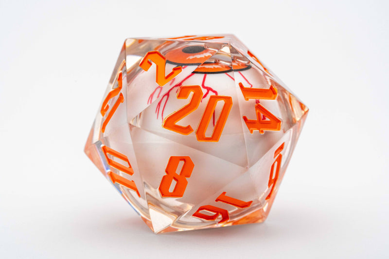 CRAZY Moving Eyeball Mammoth Liquid Core D20: Blue