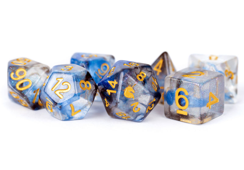 FUN! Unicorn Resin Polyhedral Dice Set Asst (20 Options): Icy Everglades