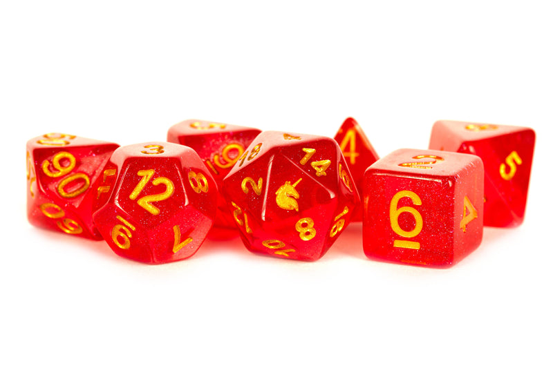 FUN! Unicorn Resin Polyhedral Dice Set Asst (20 Options): Fancy Fae