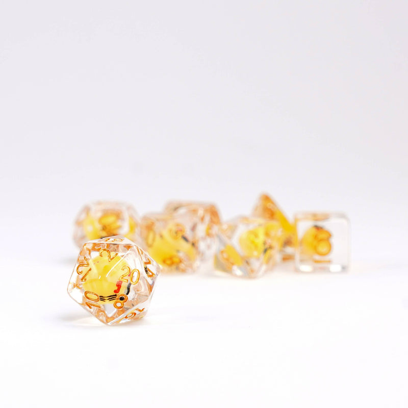Cat Dice Resin Polyhedral Set
