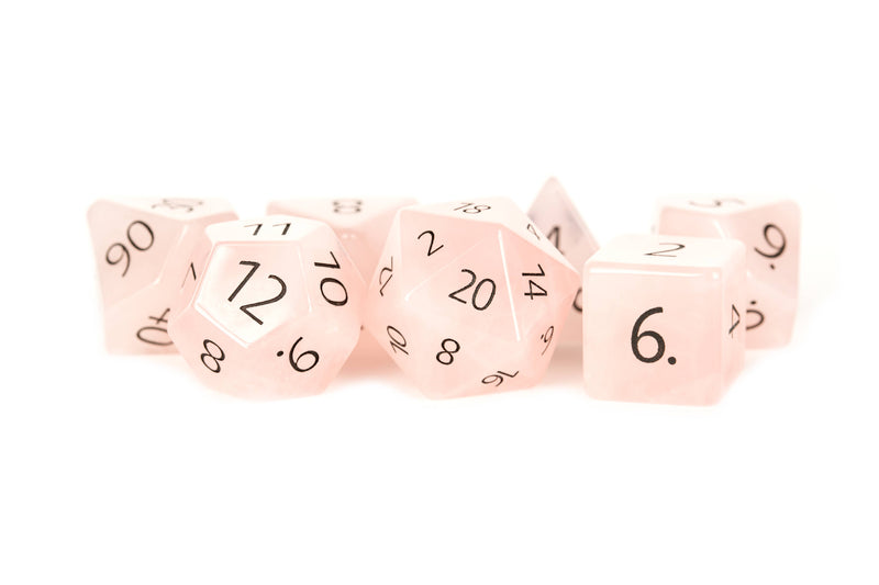 Engraved Gemstone Dice: Rose Quartz