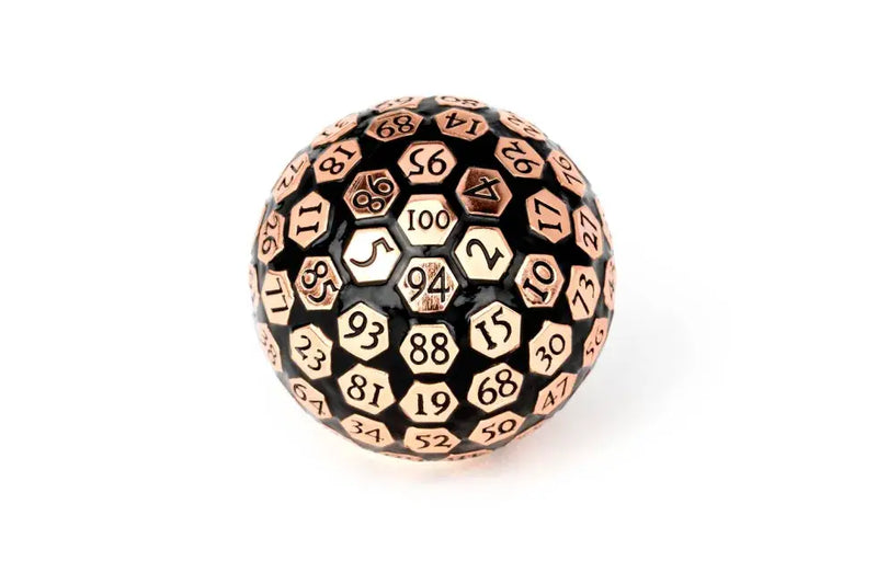 Mega Metal D100 Paperweight: Copper with Black Enamel
