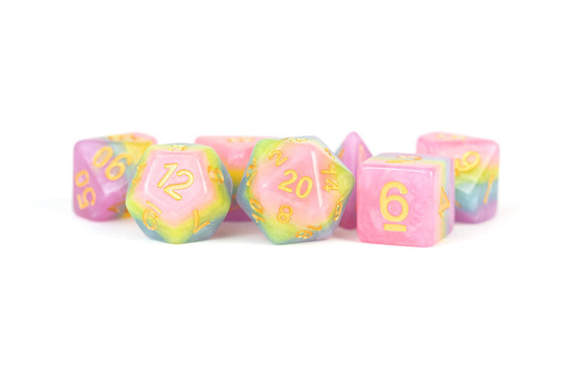 16mm Resin Polyhedral Particle Dice Set: Red/Black