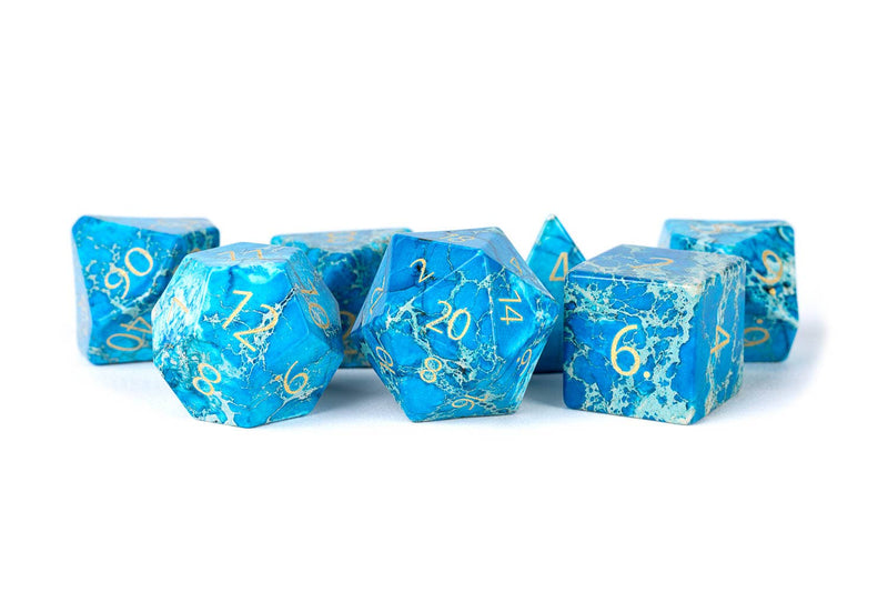 Engraved Gemstone Dice: Imperial Stone Blue