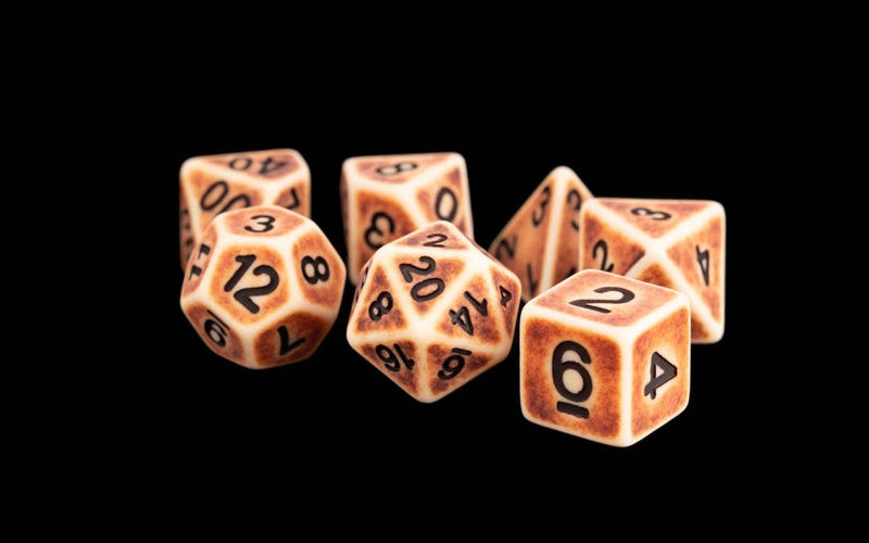 16mm Resin Polyhedral Colorful Set: Ancient Brown