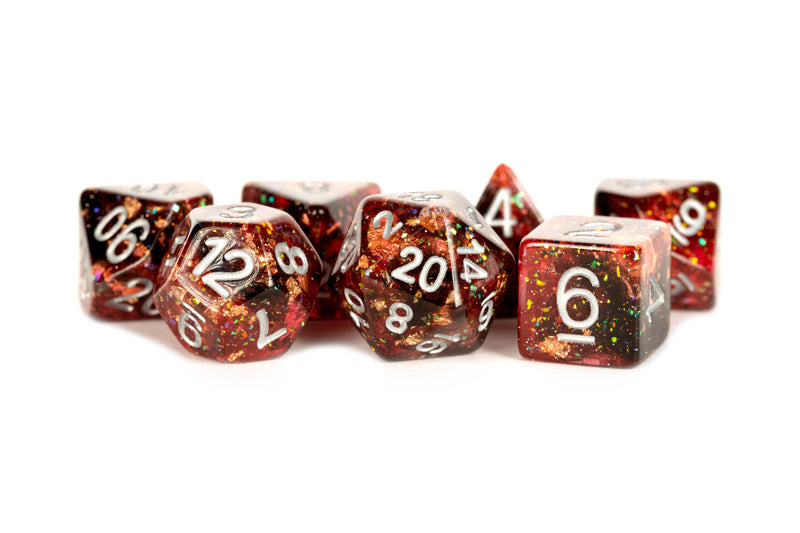 Resin Polyhedral Colorful Eternal Dice Set: Fire