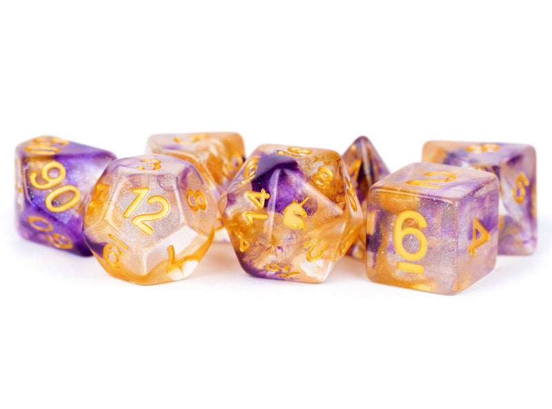 Unicorn Resin Polyhedral Dice Set Royal Sunset