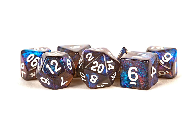 16mm Acrylic Polyhedral Dice Set: Stardust Galaxy