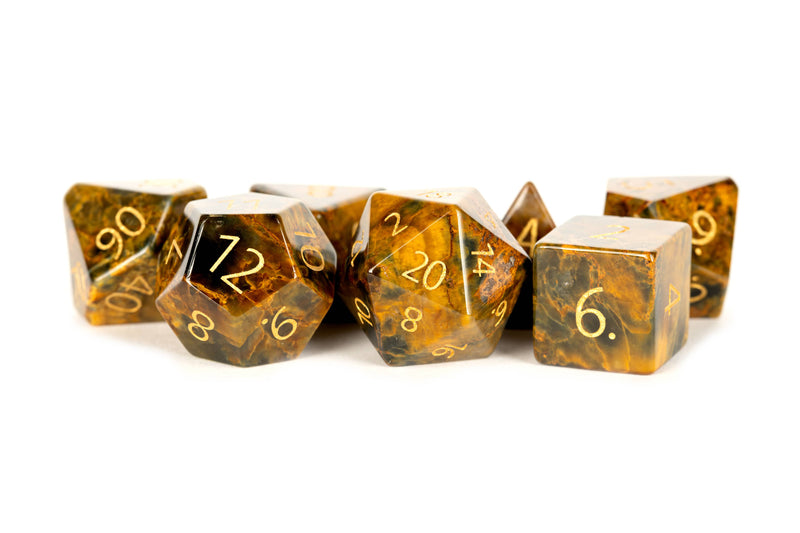 Engraved Gemstone Dice: Matrix Tiger's Eye