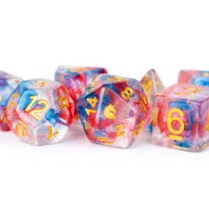 Unicorn Resin Polyhedral Dice Set: Cosmic Carnival
